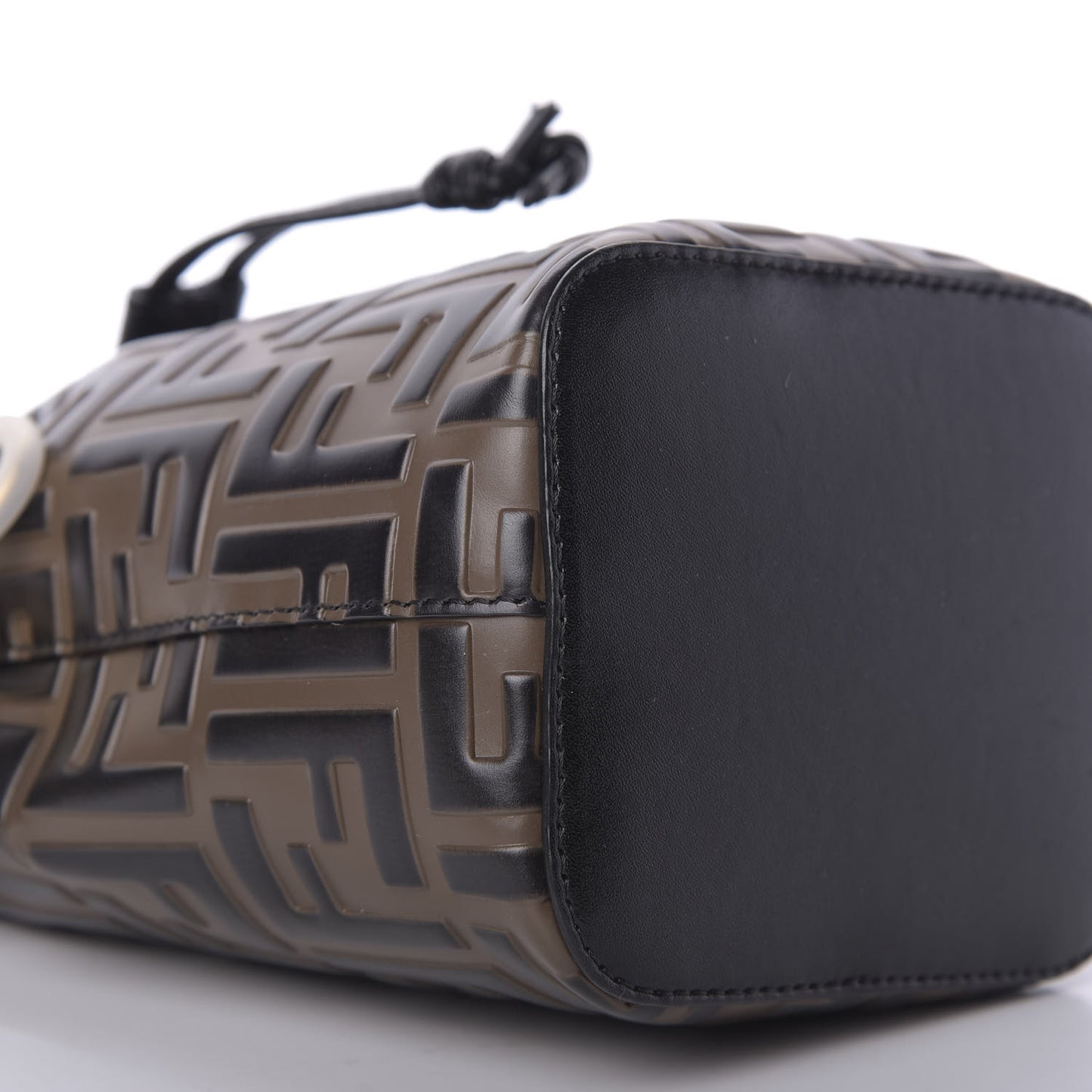 Vitello Liberty F is Fendi Bi-Color FF 1974 Embossed Mini Mon Tresor Bucket Bag Maya Black
