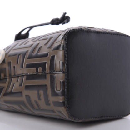 Fendi Vitello Liberty F is Fendi Bi-Color FF 1974 Embossed Mini Mon Tresor Bucket Bag Maya Black 6 of 9