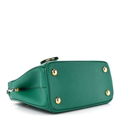 Prada Saffiano Lux Mini Galleria Double Zip Tote Mango 4 of 13