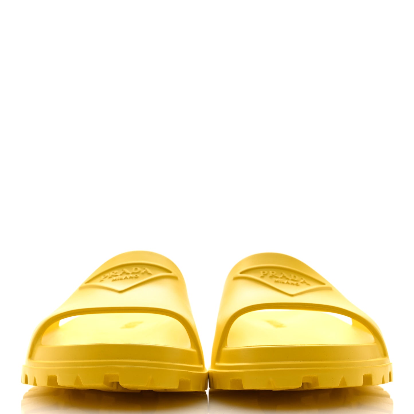 EVA Rubber Triangle Logo Embossed Mens Lug Sole Slide Sandals 43 Sole