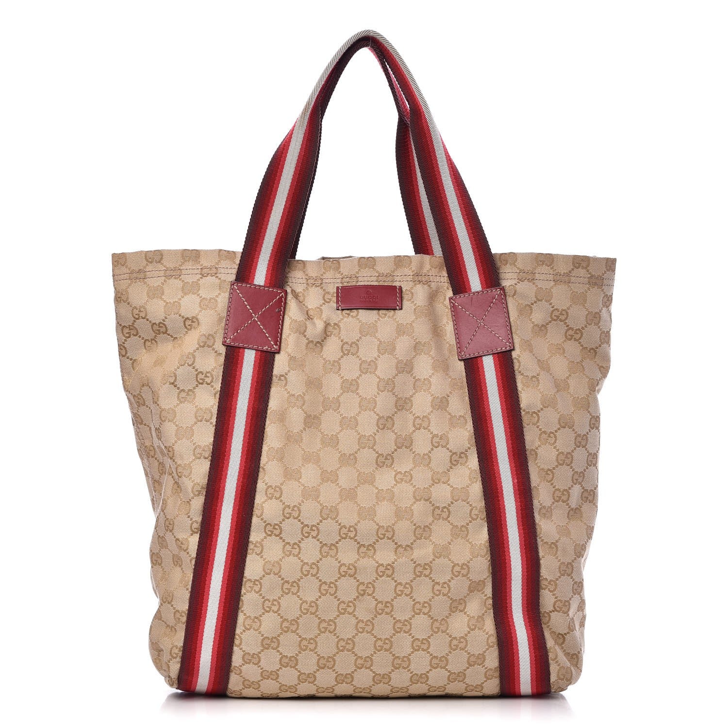 Gucci GG Monogram Medium Web Handle Vertical Tote Red 1 of 13