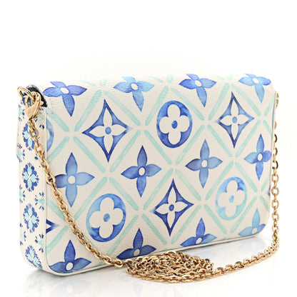Louis Vuitton Monogram Giant By The Pool 2.0 Felicie Pochette Chain Wallet Lagoon Blue 3 of 9