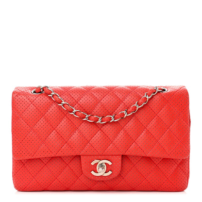 Chanel Lambskin Perforated Medium Double Flap Red 1 of 11