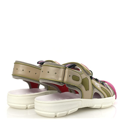 Gucci Mesh Fabric Tinsel Sport Sandals 36.5 Loess Sand Box Pink 5 of 10