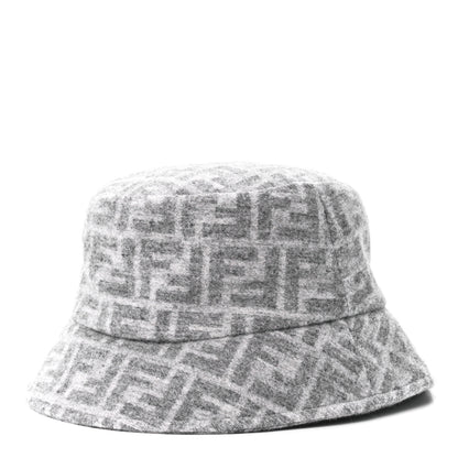 Fendi Wool Silk FF Bucket Hat M Grey 1 of 7