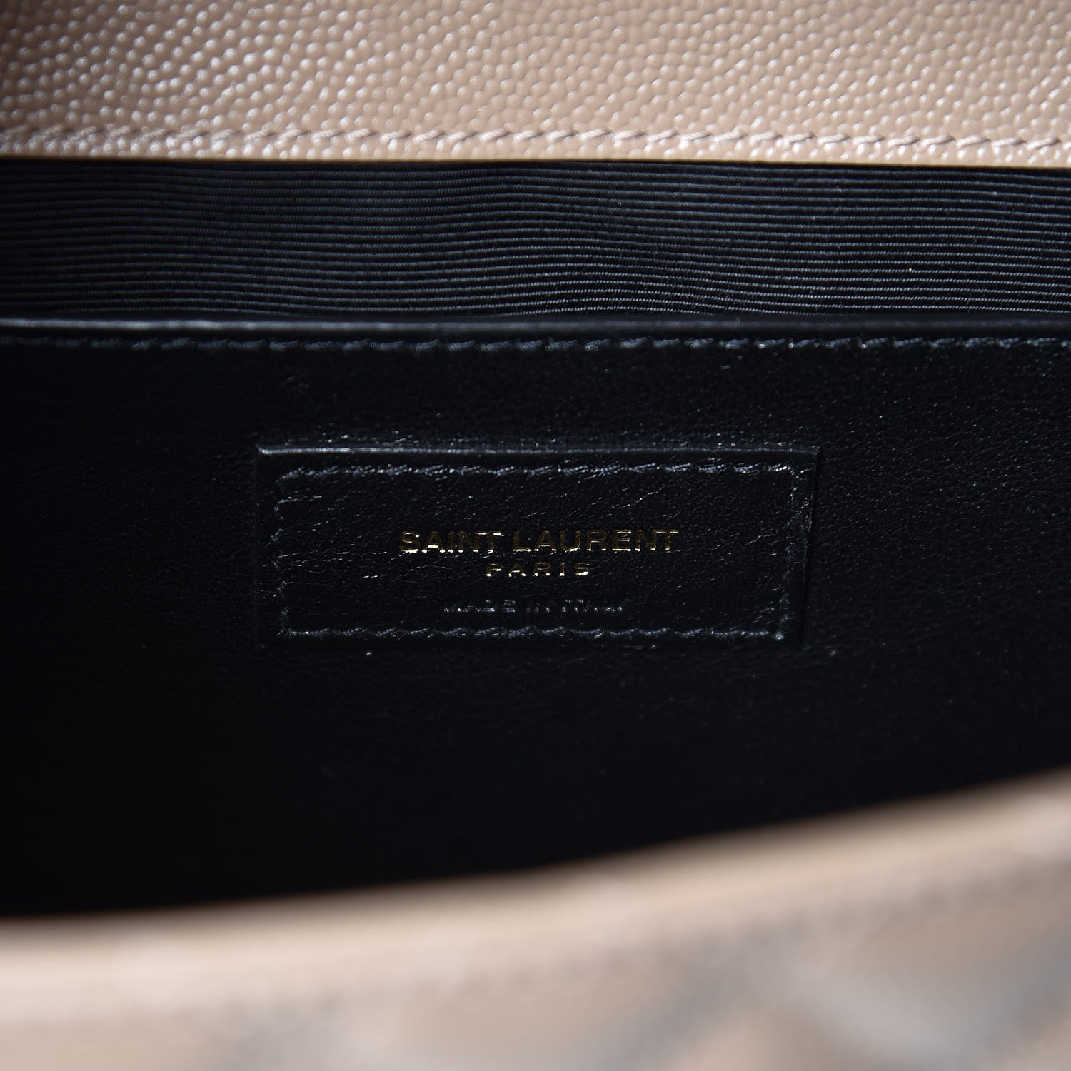 Saint Laurent Grain De Poudre Textured Mixed Matelasse Medium Triquilt Monogram Satchel Taupe 7 of 7