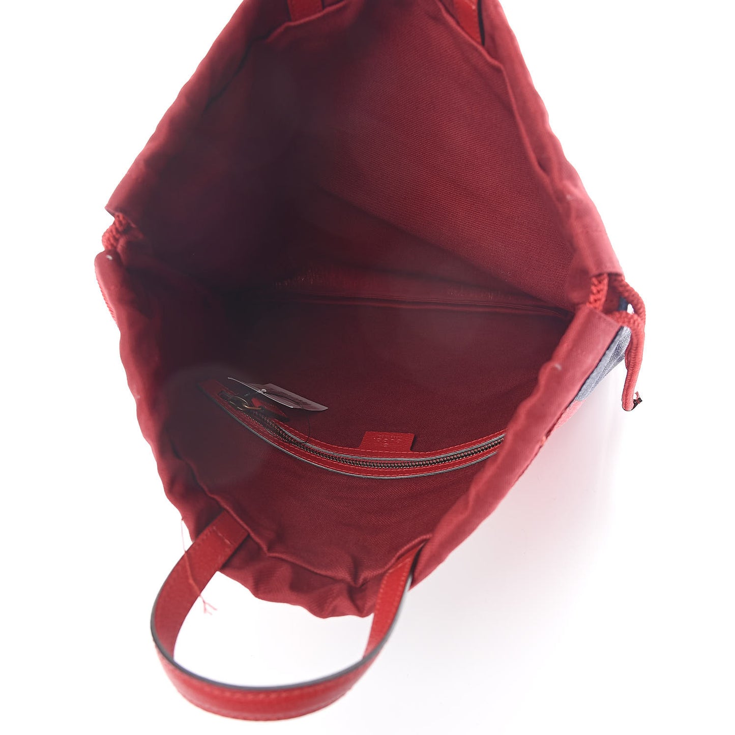 Canvas Logo Sylvie Stripe Drawstring Backpack Red