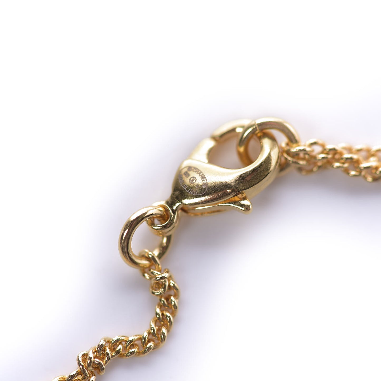 Metal CC Paris Button Necklace Gold