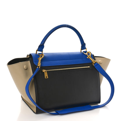 Celine Elephant Calfskin Small Tri-Color Trapeze Indigo 3 of 8