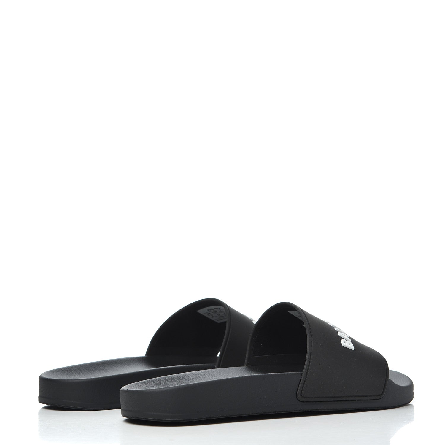 Balenciaga PVC Logo Mens Pool Slide Sandals 42 Black White 4 of 9