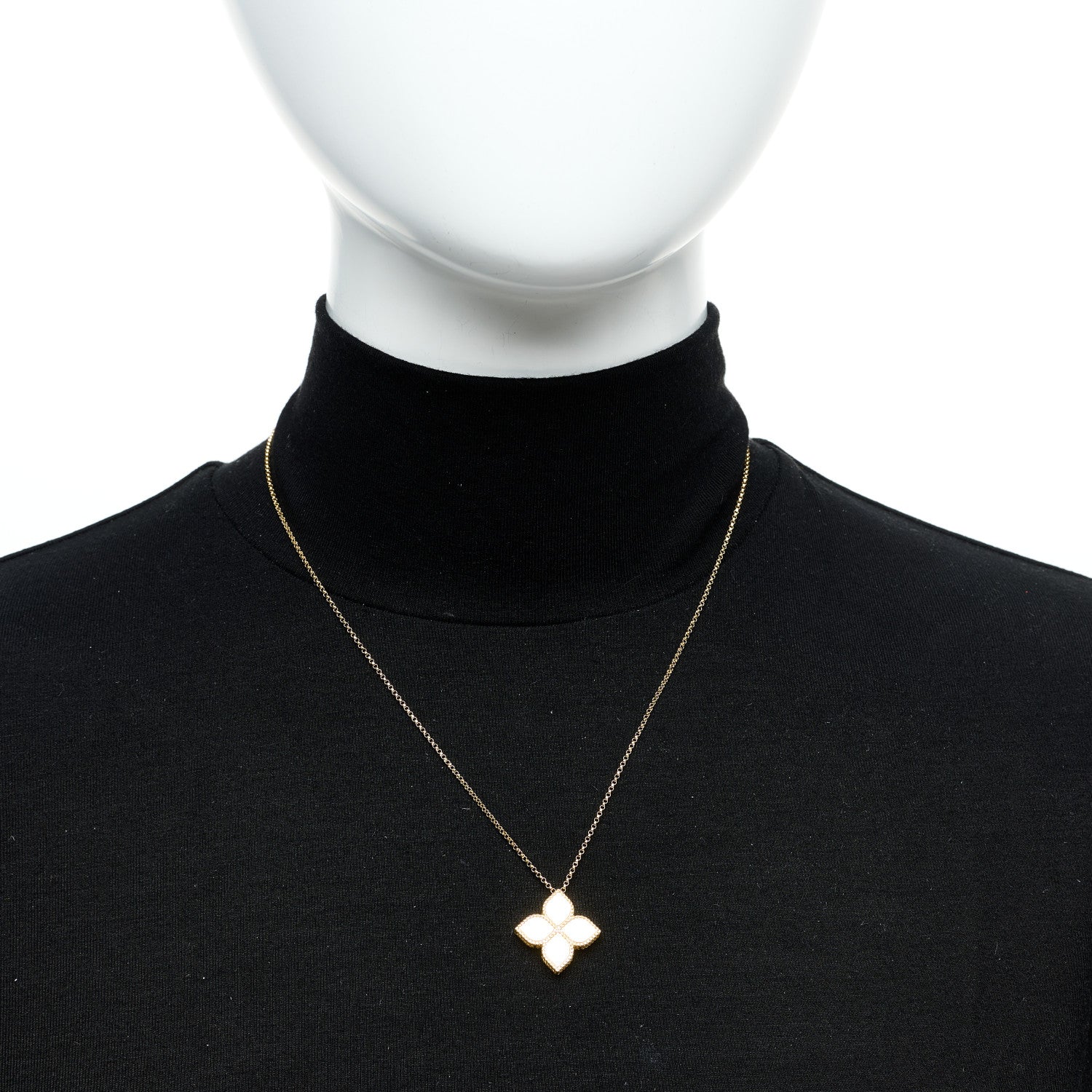 Roberto Coin 18K Yellow Gold Large Princess Flower Pendant Necklace 2 of 5