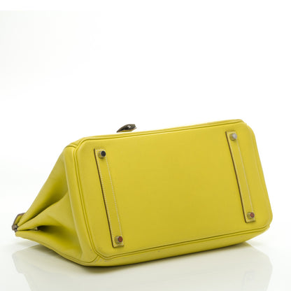 Hermes Epsom Candy Birkin 35 Lime Gris Perle 5 of 24