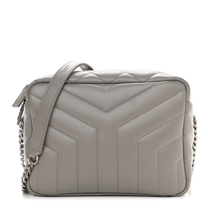Saint Laurent Calfskin Y Quilted Monogram Small Loulou Bowling Bag Light Gray 1 of 14