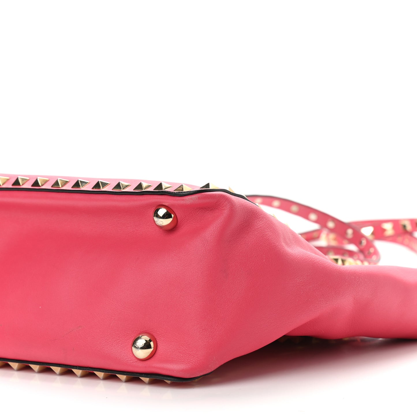 Vitello Small Rockstud Tote Deep Rose