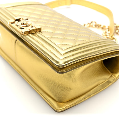 Chanel Metallic Patent Calfskin Quilted Medium Boy Flap Gold 10 of 10