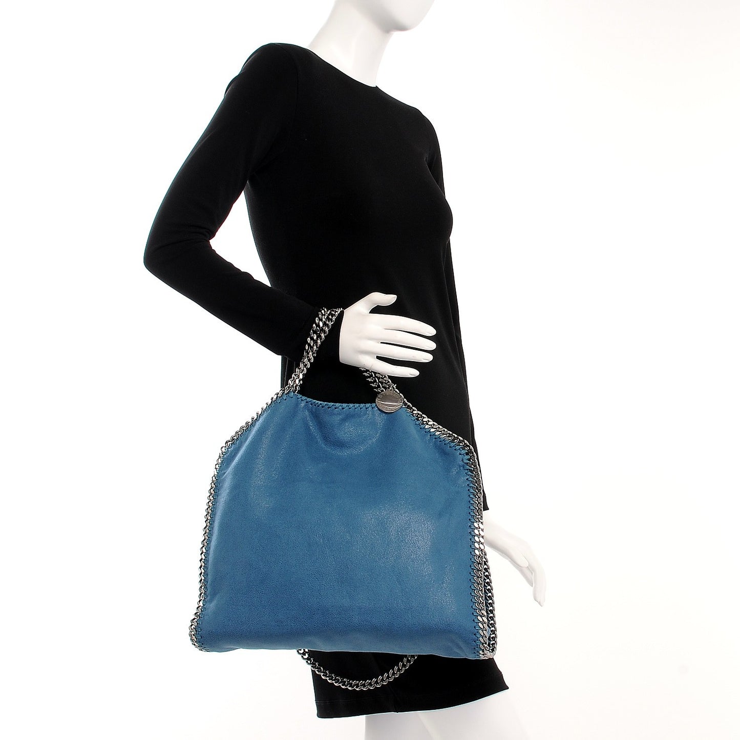 Shaggy Deer Falabella Fold Over Tote Blue