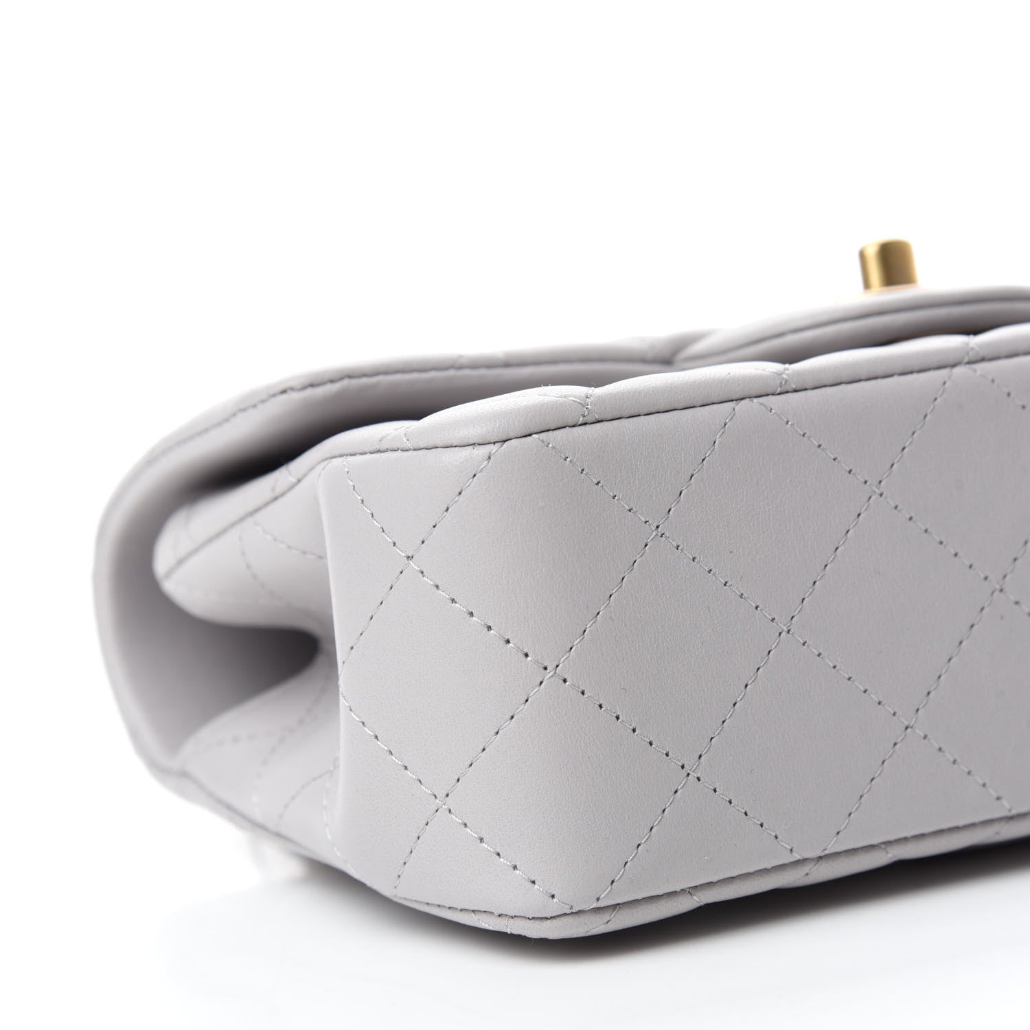 Chanel Lambskin Quilted Mini Top Handle Rectangular Flap Grey 6 of 11