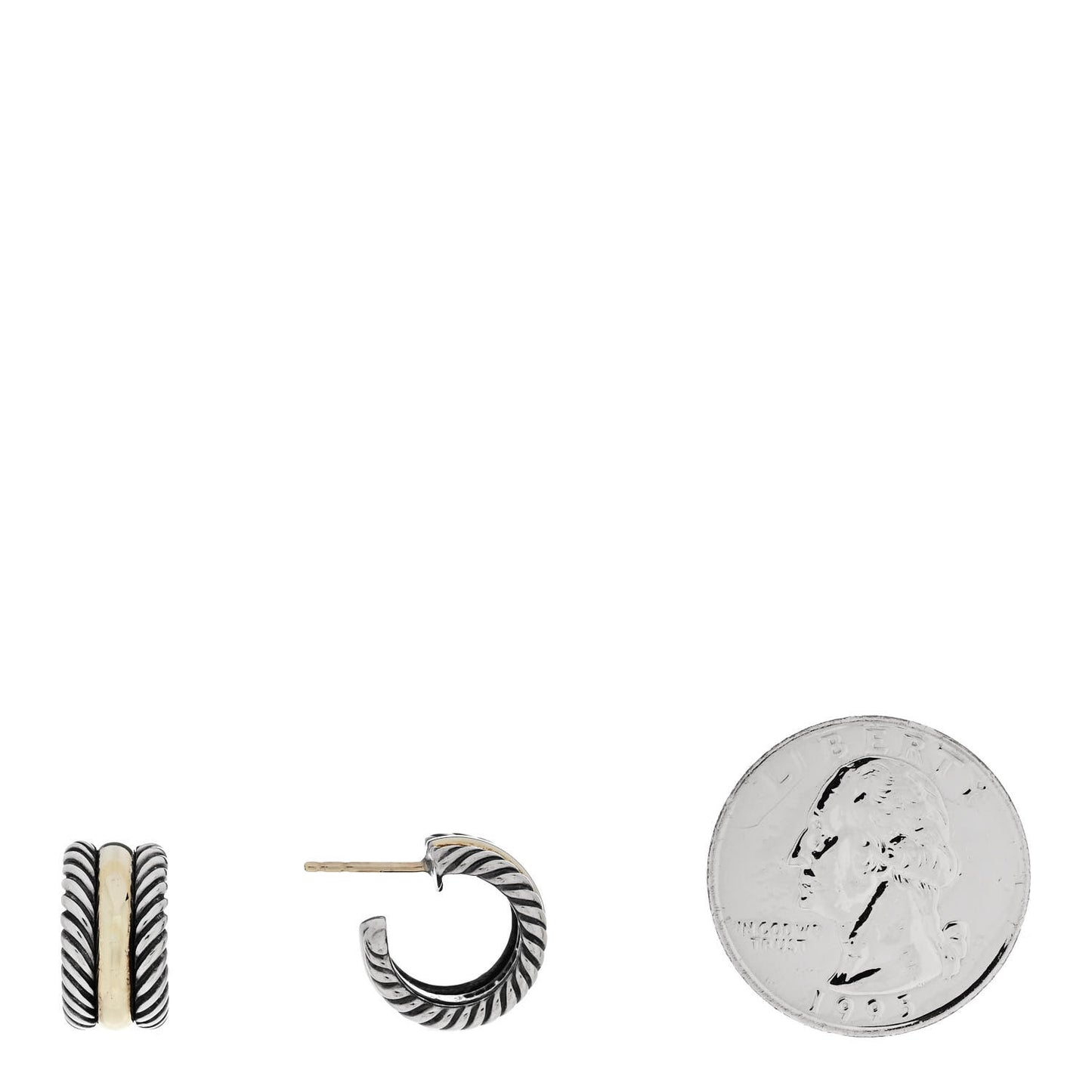 Sterling Silver 14K Yellow Gold Cable Classics Hoop Earrings