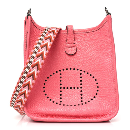 Hermes Taurillon Clemence Allegro Evelyne TPM Rose Azalee Rose Confetti 1 of 11