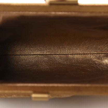 Chanel Metallic Crackled Calfskin Monte Carlo Clutch Gold 5 of 11