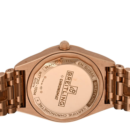 Breitling 18K Rose Gold 32mm Chronomat Quartz Watch White R77310101A1R1 4 of 5