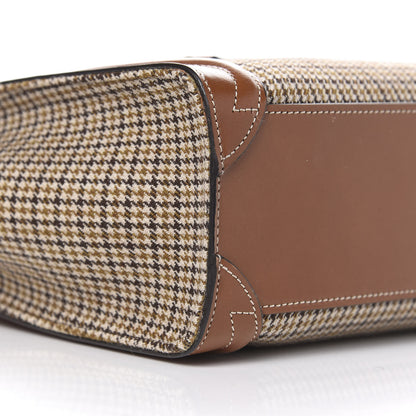 Celine Smooth Calfskin Houndstooth Nano Luggage Tan 9 of 11