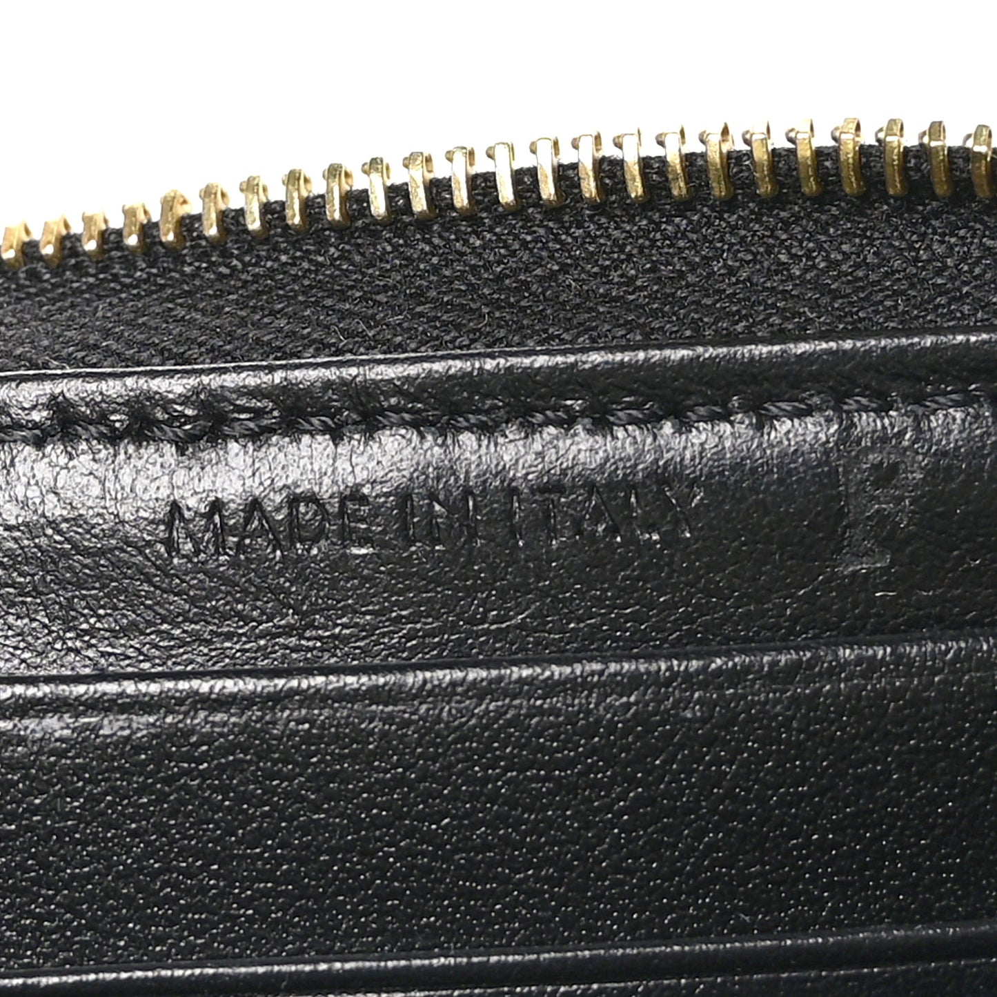 Calfskin Quilted C Charm Wallet Black