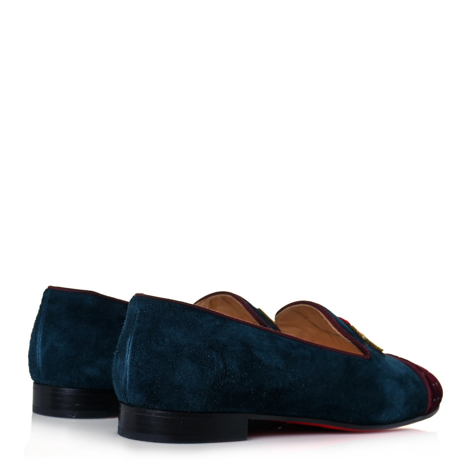 Christian Louboutin Velvet Veau Velours Cap Toe I Love My Loubies Loafers 38 Rouge Imperial Blue Kohl 4 of 9