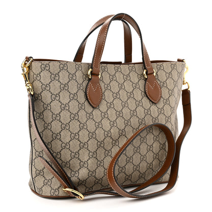 Gucci Soft GG Supreme Monogram Small Crossbody Tote Beige Cuir 3 of 10