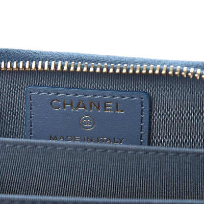Chanel Iridescent Caviar Quilted Zip Coin Purse Blue 6 of 8