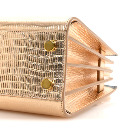 Saint Laurent Metallic Calfskin Lizard Embossed Nano Sac De Jour Gold 10 of 10