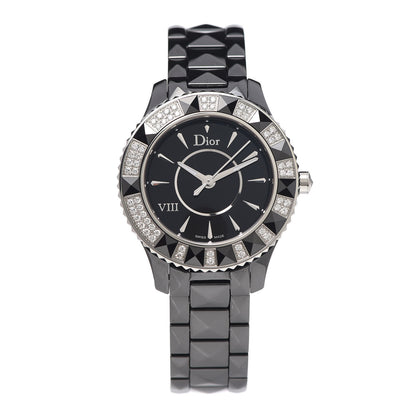 Christian Dior Stainless Steel Ceramic Diamond 33mm Dior VIII Quartz Watch Black 1 of 6