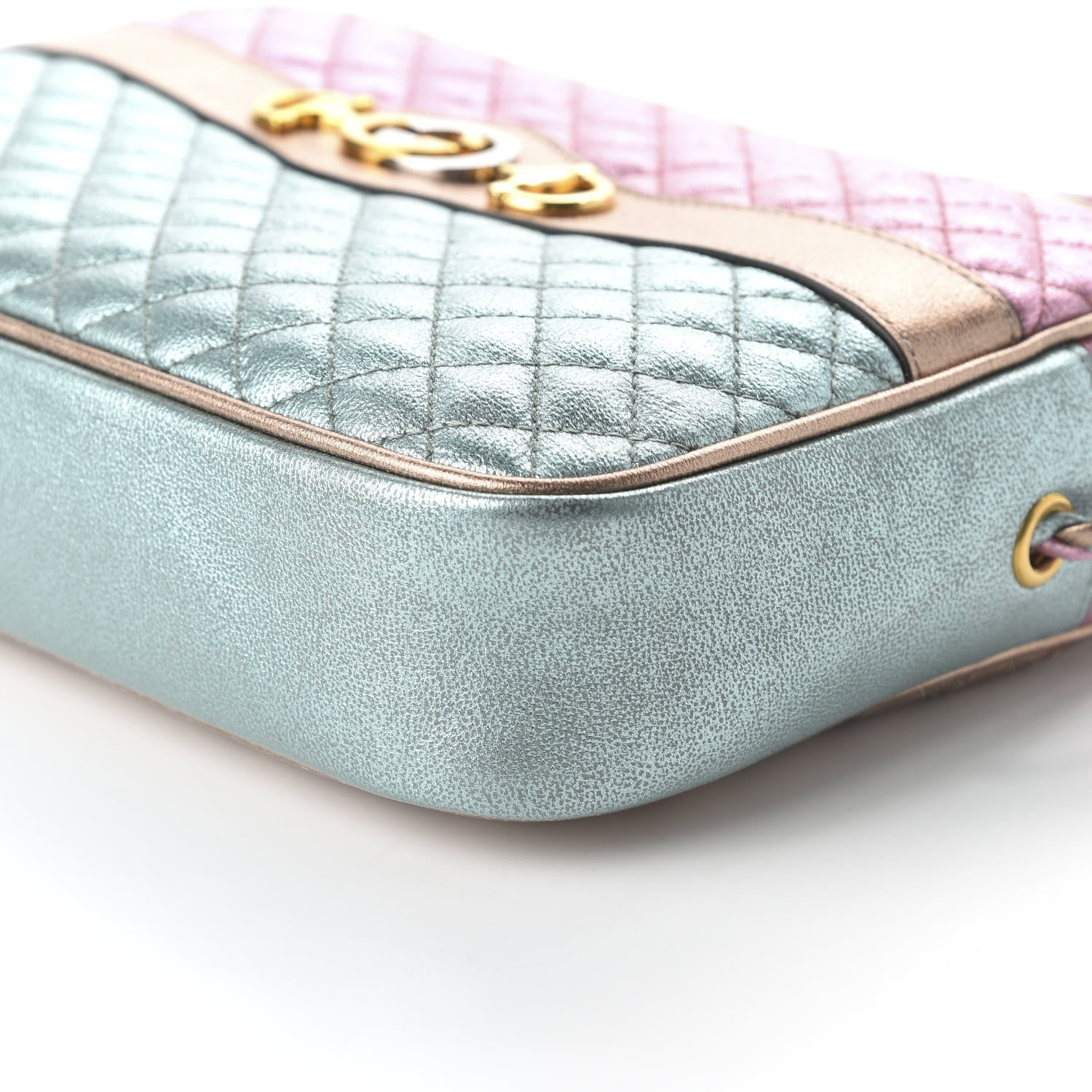 Gucci Laminated Nappa Trapuntata Small Zumi Shoulder Bag Rosa Lago Rame 10 of 11