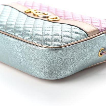 Gucci Laminated Nappa Trapuntata Small Zumi Shoulder Bag Rosa Lago Rame 10 of 11