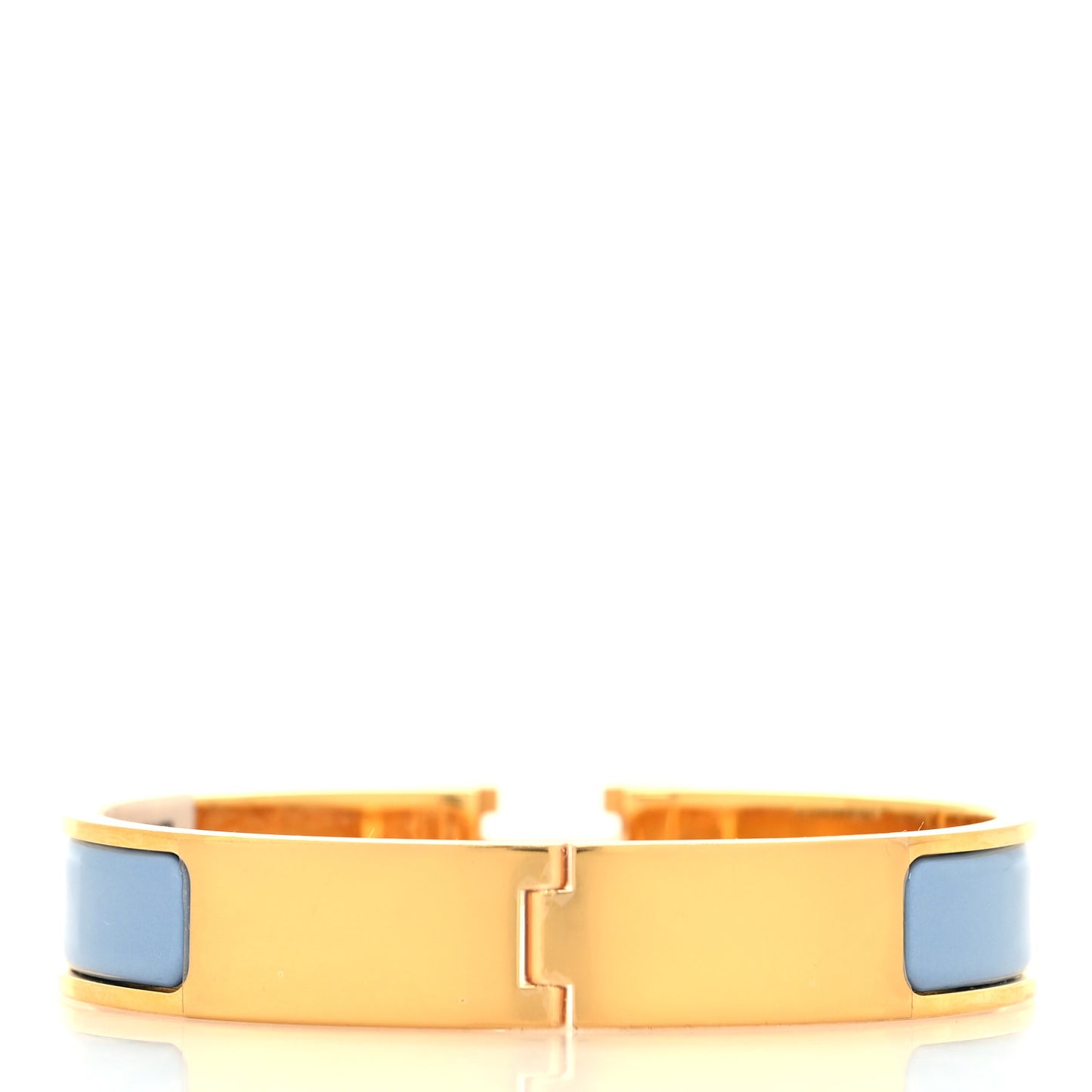 Enamel Narrow Clic Clac H Bracelet GM Bleu Lin