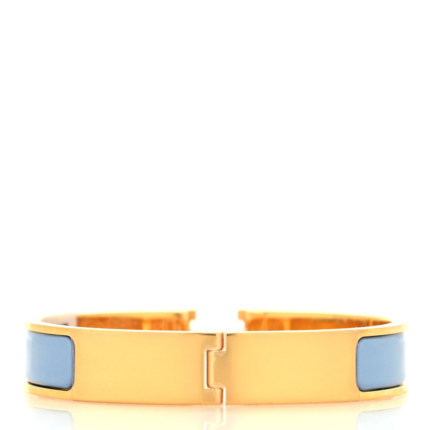 Hermes Enamel Narrow Clic Clac H Bracelet GM Bleu Lin 3 of 5