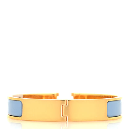Hermes Enamel Narrow Clic Clac H Bracelet GM Bleu Lin 3 of 5