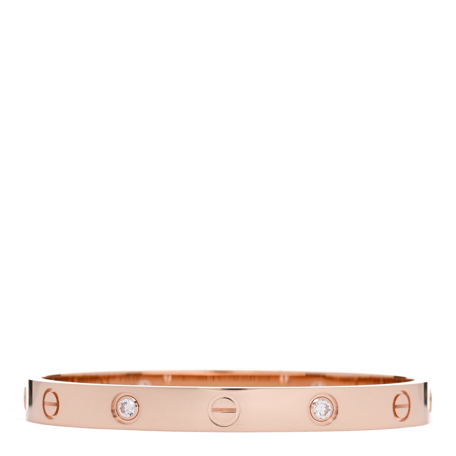Cartier 18K Pink Gold 4 Diamond LOVE Bracelet 16 2 of 9