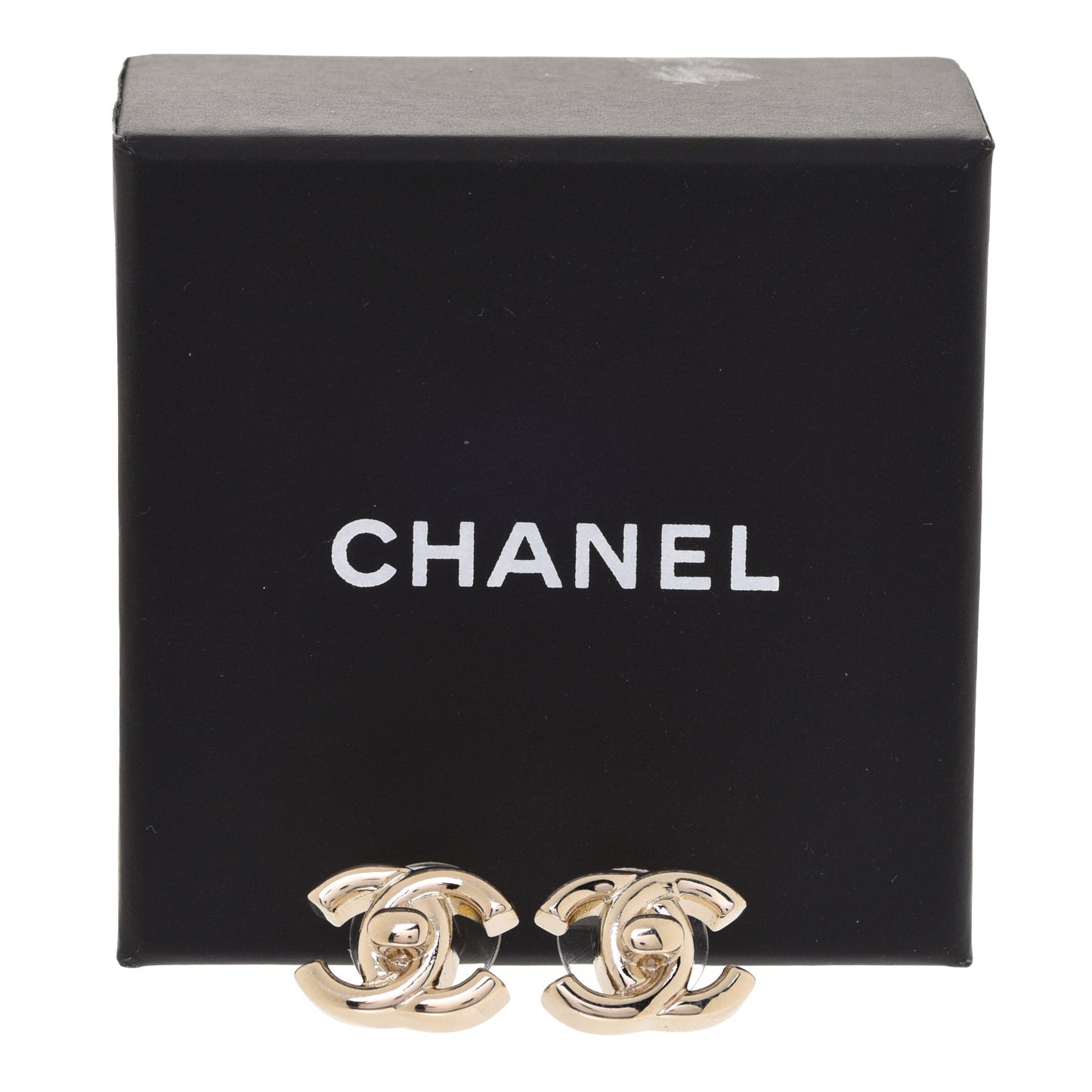 Metal CC Turnlock Earrings Gold