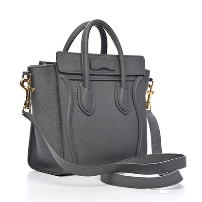 Celine Drummed Calfskin Nano Luggage Kohl 3 of 10