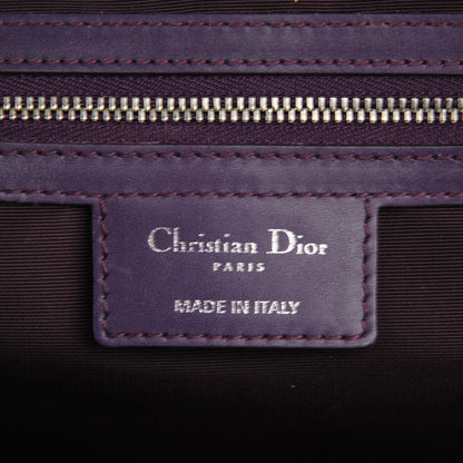 Christian Dior Coated Canvas Cannage Medium Panarea Tote Purple 6 of 7