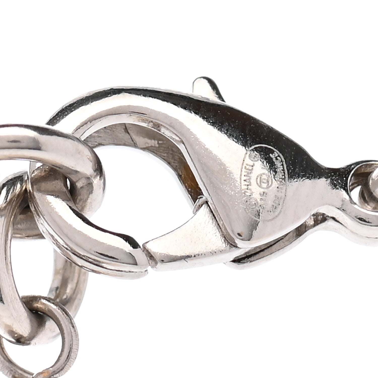 Chanel Crystal Pearl CC Long Necklace Silver 6 of 6