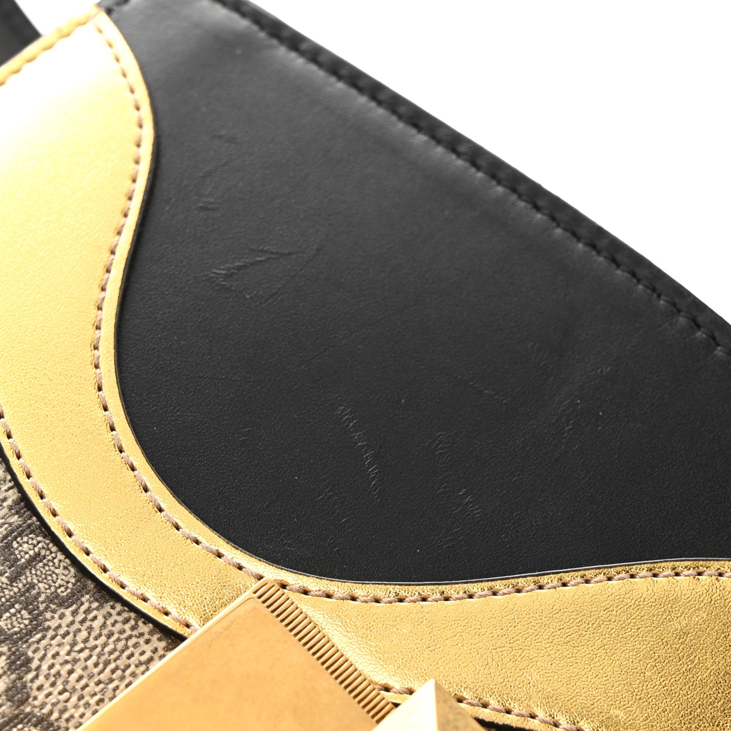 GG Supreme Monogram Small Osiride Shoulder Bag Black Gold