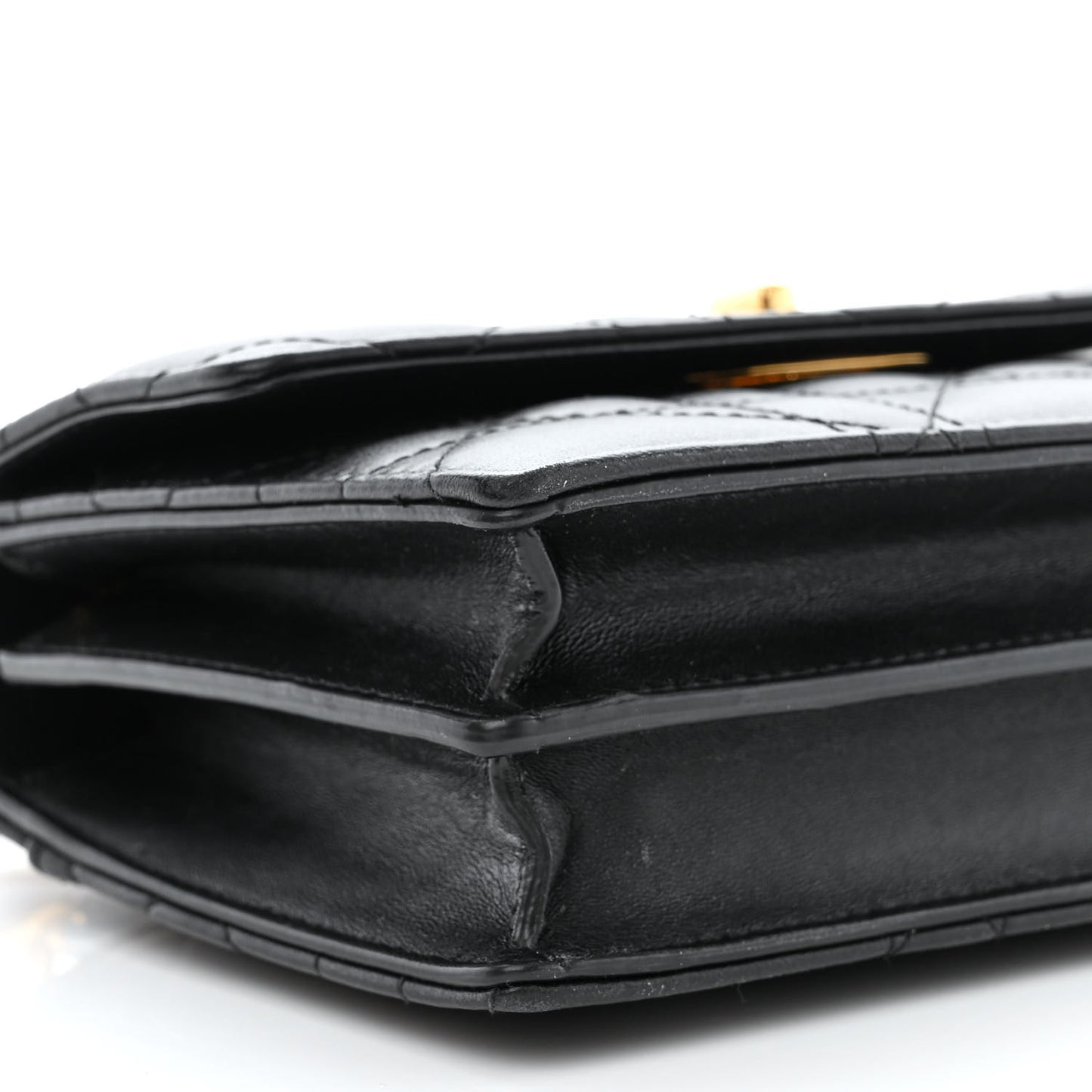 Lambskin Macrocannage Mini Miss Caro Bag Black