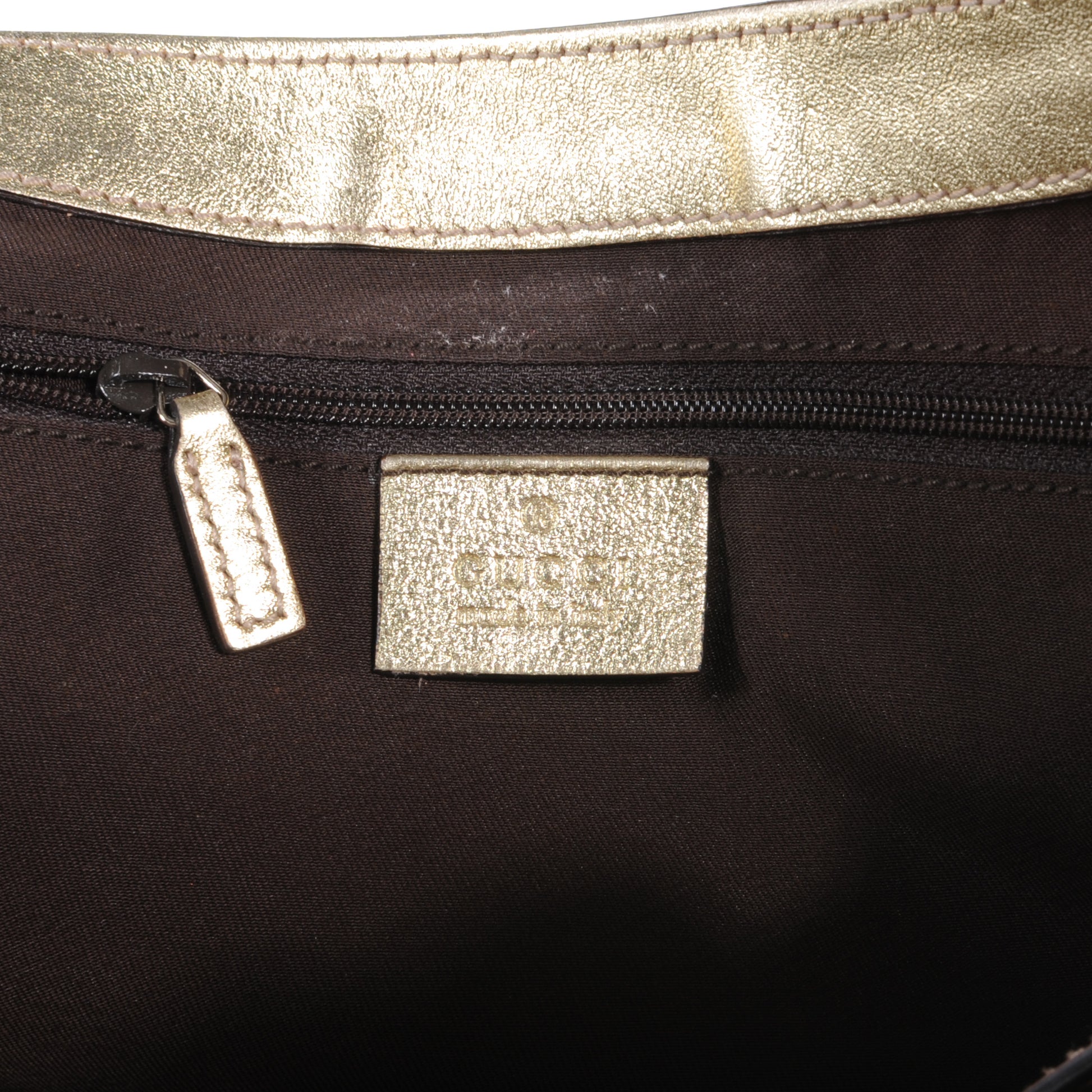 Gucci Monogram D Gold Hobo Metallic 5 of 8