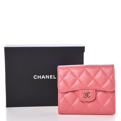 Chanel Caviar Quilted Compact Flap Wallet Pink 9 of 9