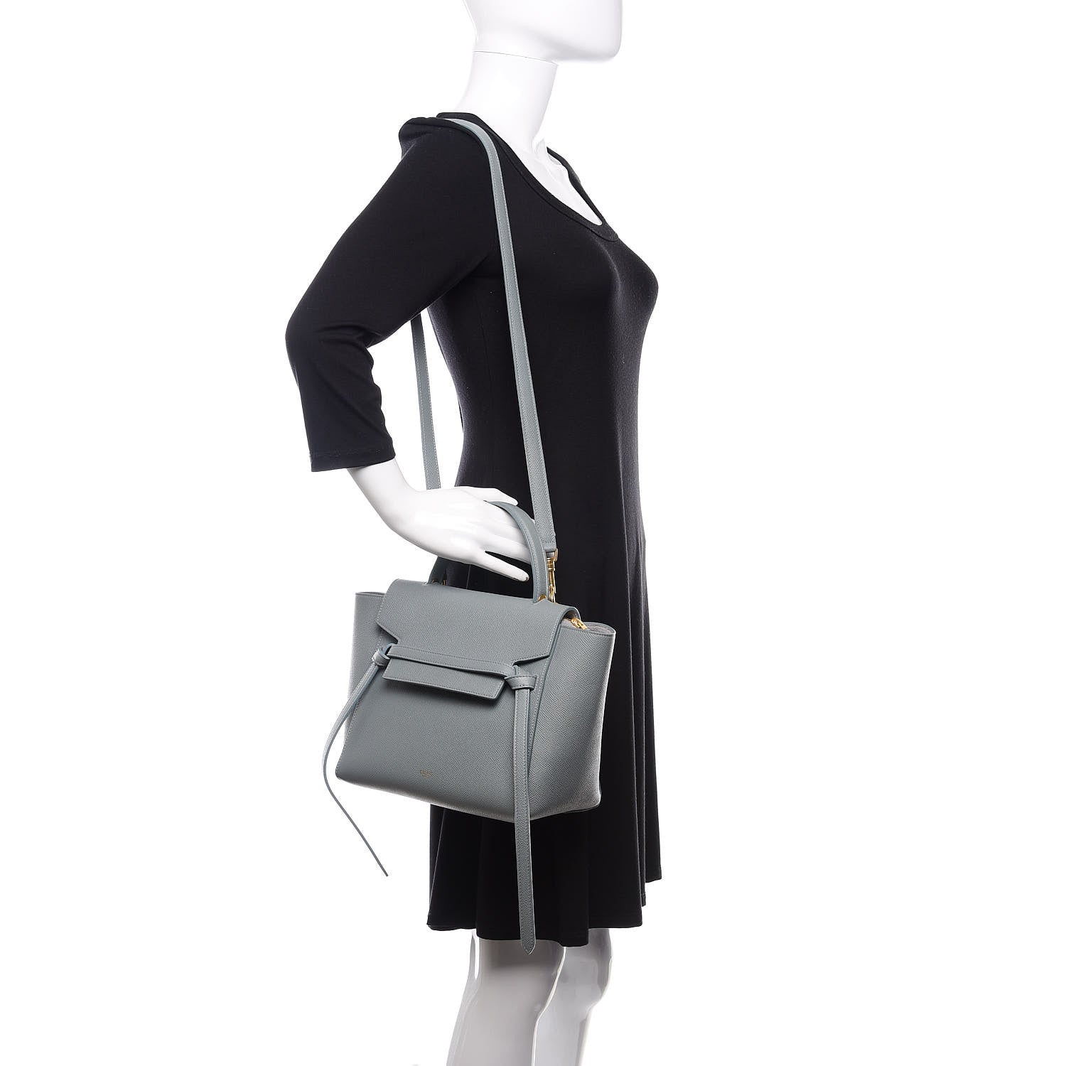 Celine Grained Calfskin Micro Belt Bag Cloud 2 of 12