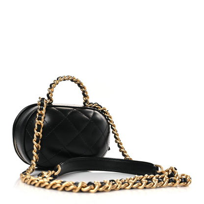 Chanel Lambskin Quilted CC Bubble Vanity Case With Chain Black 3 of 10