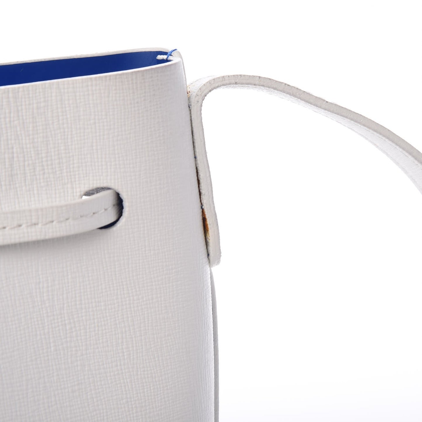 Saffiano Mini Bucket Bag White Royal