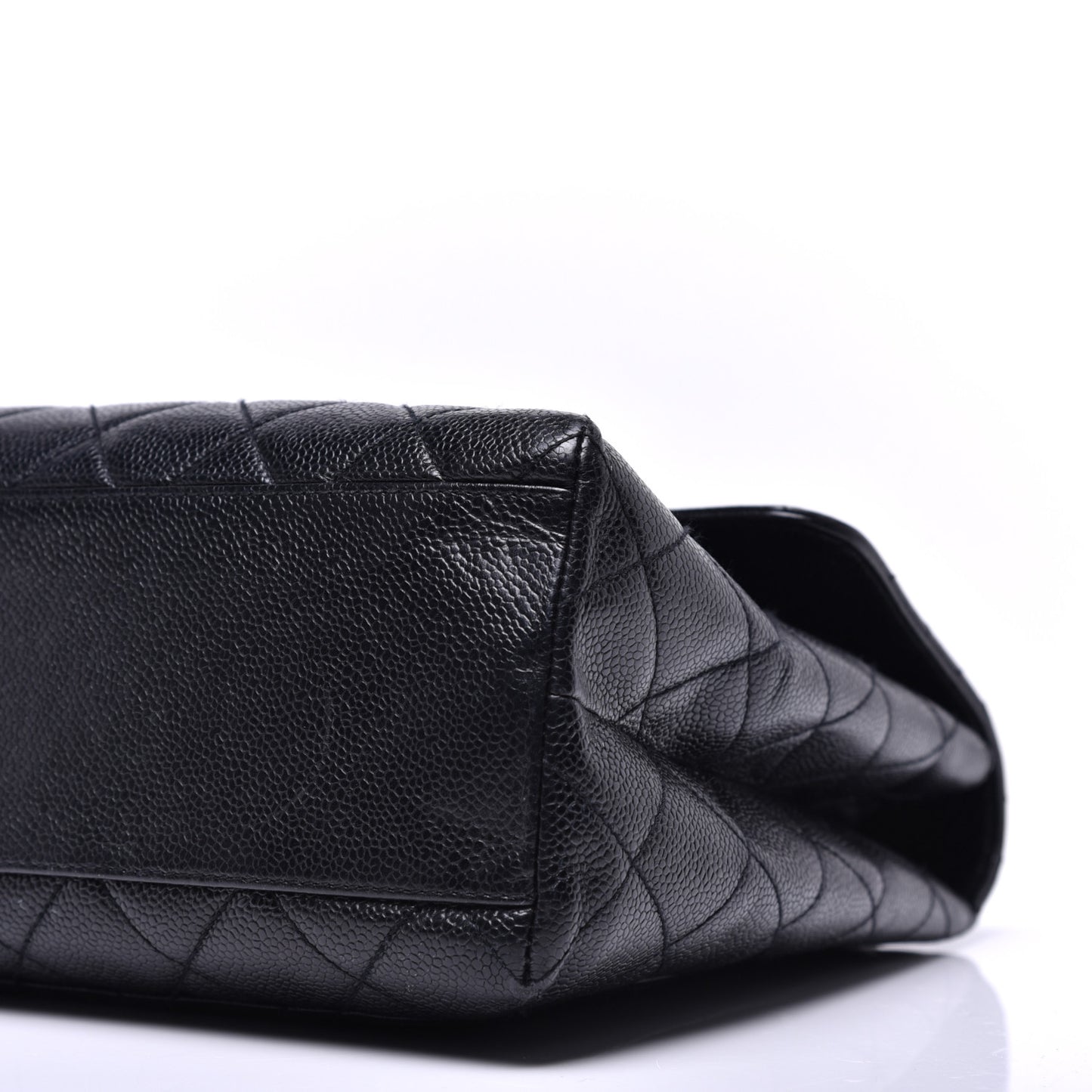 Caviar Quilted Jumbo Kelly Flap Black